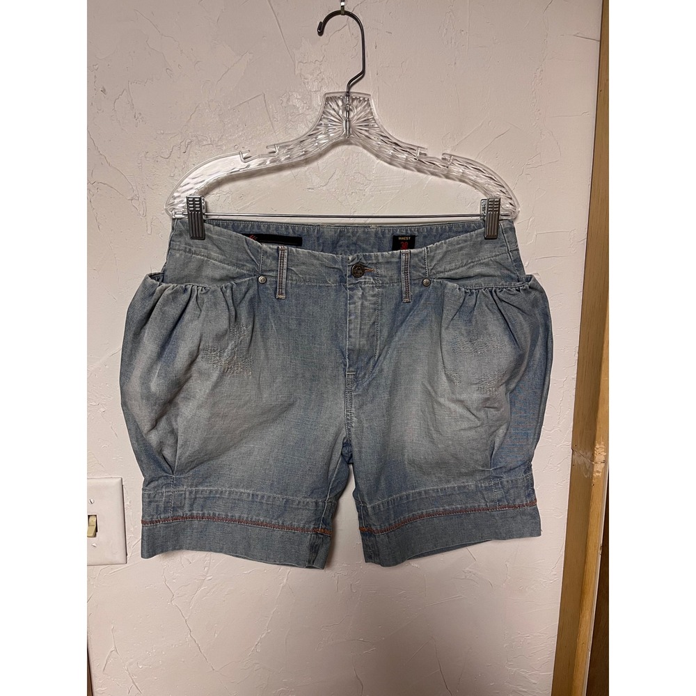 Jacob Cohen Sandy Premium Denim Shorts Light Wash Cinch Back Made in Italy 30